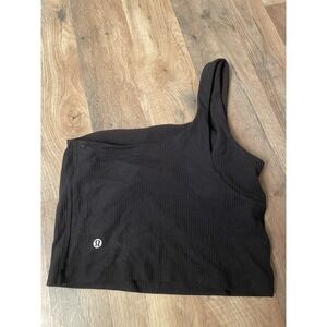 Lululemon Ribbed Nulu Asymmetrical Yoga Tank Top Ribbed Black 4